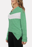 Casual Split Joint Buttons V Neck Tops