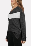 Casual Split Joint Buttons V Neck Tops