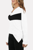Casual Split Joint Buttons V Neck Tops