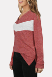 Casual Split Joint Buttons V Neck Tops