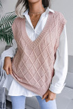 Fashion Casual Solid Split Joint V Neck Tops