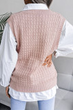Fashion Casual Solid Split Joint V Neck Tops