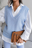Fashion Casual Solid Split Joint V Neck Tops