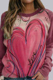 Fashion Casual Print Split Joint O Neck Tops