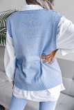 Fashion Casual Solid Split Joint V Neck Tops