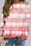Fashion Casual Print Split Joint O Neck Tops