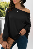 Casual Solid Split Joint O Neck Tops