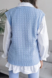 Fashion Casual Solid Split Joint V Neck Tops