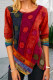 Fashion Casual Print Asymmetrical O Neck T-Shirts