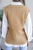 Fashion Casual Solid Split Joint V Neck Tops