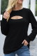 Casual Solid Hollowed Out Split Joint O Neck Tops