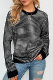 Casual Patchwork Basic O Neck Tops