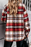 Casual Plaid Buckle Turndown Collar Outerwear