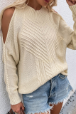 Casual Solid Hollowed Out Split Joint O Neck Tops