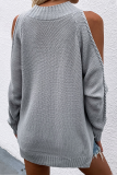 Casual Solid Hollowed Out Split Joint O Neck Tops