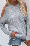 Casual Solid Hollowed Out Split Joint O Neck Tops