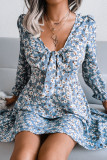 Fashion Casual Print Split Joint V Neck A Line Dresses