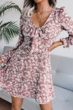 Fashion Casual Print Split Joint V Neck A Line Dresses
