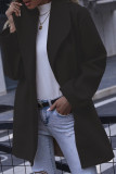 Fashion Casual Solid Split Joint Turndown Collar Outerwear