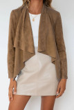 Fashion Casual Solid Patchwork Turndown Collar Outerwear