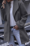 Fashion Casual Solid Split Joint Turndown Collar Outerwear