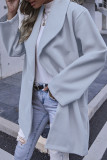 Fashion Casual Solid Split Joint Turndown Collar Outerwear