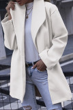 Fashion Casual Solid Split Joint Turndown Collar Outerwear
