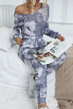 Fashion Casual Tie Dye Split Joint O Neck Jumpsuits