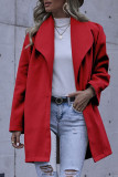 Fashion Casual Solid Split Joint Turndown Collar Outerwear
