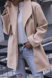 Fashion Casual Solid Split Joint Turndown Collar Outerwear