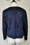 Fashion Casual Solid Patchwork Turndown Collar Outerwear