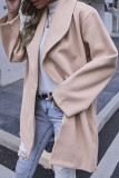 Fashion Casual Solid Split Joint Turndown Collar Outerwear