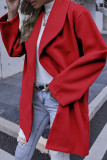 Fashion Casual Solid Split Joint Turndown Collar Outerwear