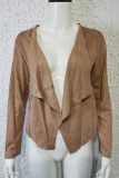 Fashion Casual Solid Patchwork Turndown Collar Outerwear