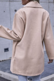 Fashion Casual Solid Split Joint Turndown Collar Outerwear