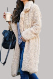 Fashion Street Solid Draw String Turndown Collar Outerwear