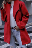 Fashion Casual Solid Split Joint Turndown Collar Outerwear