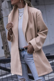 Fashion Casual Solid Split Joint Turndown Collar Outerwear