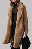 Fashion Street Solid Draw String Turndown Collar Outerwear