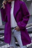 Fashion Casual Solid Split Joint Turndown Collar Outerwear