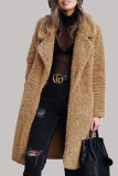 Fashion Street Solid Draw String Turndown Collar Outerwear