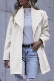 Fashion Casual Solid Split Joint Turndown Collar Outerwear