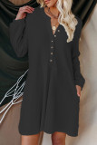 Fashion Casual Solid Split Joint O Neck Princess Dresses