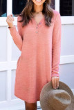 Fashion Casual Solid Split Joint V Neck Princess Dresses