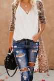 Casual Street Print Split Joint V Neck Outerwear