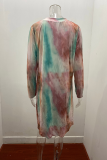 Casual Street Print Split Joint V Neck Outerwear