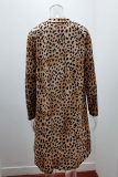 Casual Street Print Split Joint V Neck Outerwear