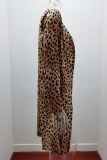 Casual Street Print Split Joint V Neck Outerwear