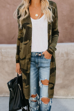 Casual Street Print Split Joint V Neck Outerwear