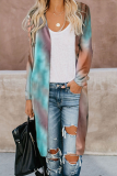 Casual Street Print Split Joint V Neck Outerwear